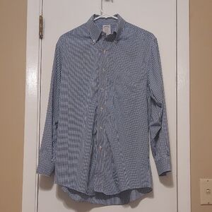 Brooks Brothers Navy Checkered Button Down Shirt